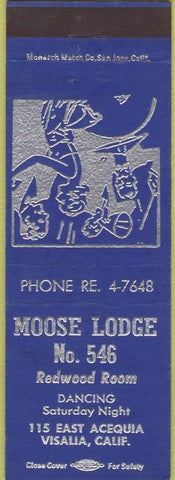 Matchbook Cover - Matchbook Cover Moose Lodge Visalia CA