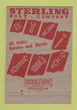Matchbook Cover - Sterling Bolt Company Chicago IL Fastener 40 Strike