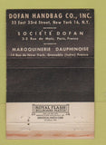Matchbook Cover - Dofan Handbag purse New York City Paris WEAR 40 Strike