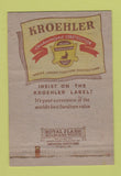 Matchbook Cover - Kroehler Furniture South Norwalk CT 40 Strike