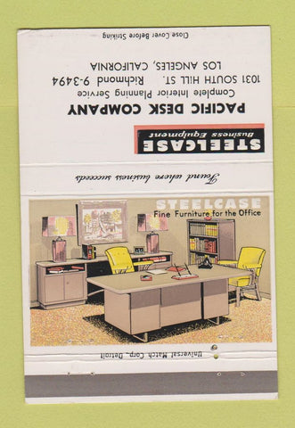 Matchbook Cover - Steelcase Office Furniture Los Angeles CA 40 Strike