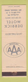 Matchbook Cover - Derrick Motel Mount Gilead OH