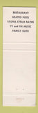Matchbook Cover - Derrick Motel Mount Gilead OH