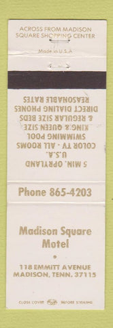 Matchbook Cover - Madison Square Motel Madison TN