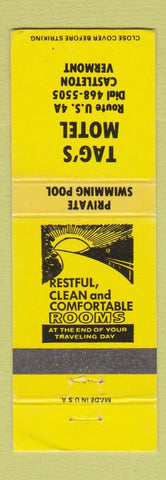 Matchbook Cover - Tag's Motel Castleton VT