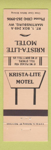 Matchbook Cover - Krista Lite Motel Martinsburg VW