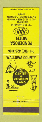 Matchbook Cover - Ponderosa Motel Enterprise OR