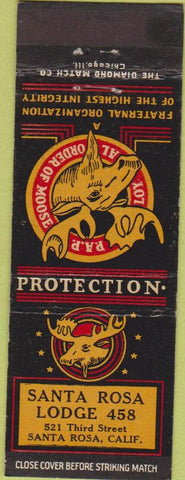 Matchbook Cover - Matchbook Cover Moose Lodge Santa Rosa CA