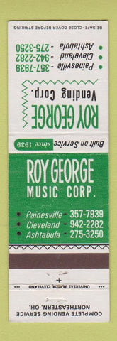 Matchbook Cover - Roy George Vending Juke Box Painesville Cleveland Ashtabula OH