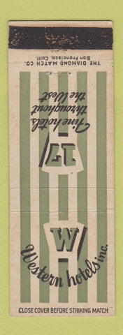 Matchbook Cover - Western Hotels CHAIN WEAR