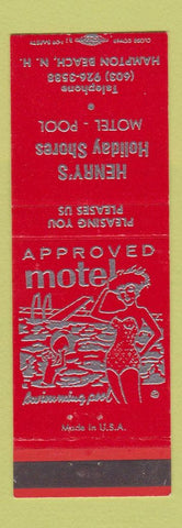 Matchbook Cover - Henry's Holiday Shores Motel Hampton Beach NH Girlie