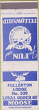 Matchbook Cover - Matchbook Cover Moose Lodge Fullerton CA