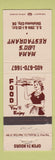Matchbook Cover - Mama Lou's Restaurant Oklahoma City OK