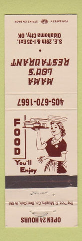 Matchbook Cover - Mama Lou's Restaurant Oklahoma City OK