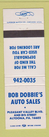 Matchbook Cover - Bob Dobbie's Auto Sales Altoona PA WEAR