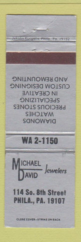 Matchbook Cover - Michael David Jewelry Philadelphia PA WEAR