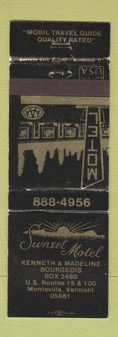 Matchbook Cover - Sunset Motel Morrisville VT WEAR