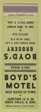 Matchbook Cover - Boyd's Motel Grocery Sioux Falls SD