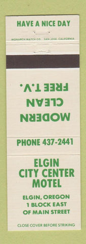 Matchbook Cover - Elgin City Center Motel Elgin OR