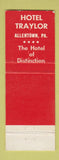 Matchbook Cover - Hotel Traylor Allentown PA