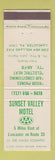 Matchbook Cover - Sunset Valley Motel Lancaster PA