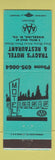 Matchbook Cover - Tracy's Motel Restaurant Wheeling WV WEAR TEAL