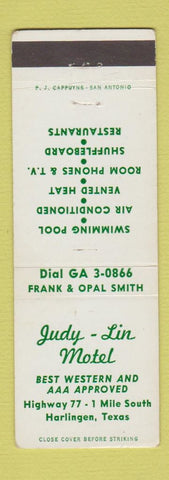 Matchbook Cover - Judy Lin Motel Harlingen TX