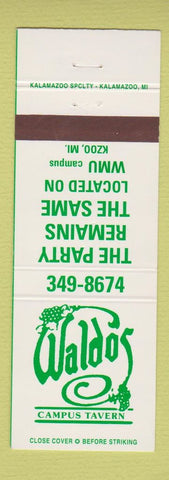Matchbook Cover - Waldo's Campus Tavern Kalamazoo MI