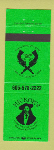 Matchbook Cover - Hickok's Deadwood SD Wild Bill