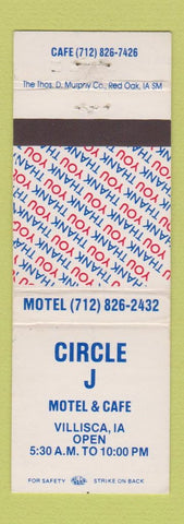 Matchbook Cover - Circle J Motel Cafe Villisca IA
