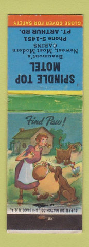 Matchbook Cover - Spindle Top Motel Beaumont TX WEAR