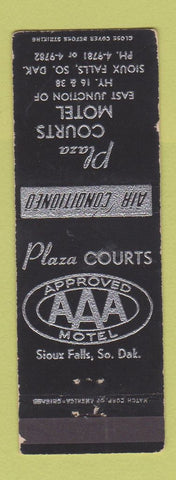 Matchbook Cover - Plaza Courts Motel Sioux Falls SD