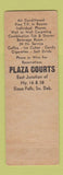 Matchbook Cover - Plaza Courts Motel Sioux Falls SD
