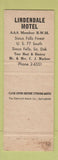 Matchbook Cover - Lindendale Motel Sioux Falls SD