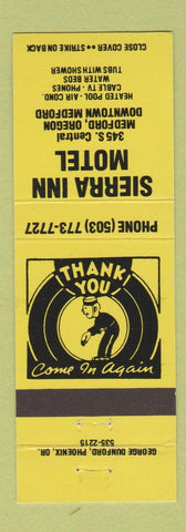 Matchbook Cover - Sierra Inn Motel Medford OR