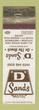 Matchbook Cover - D Sands Motel Lincoln City OR