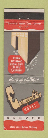 Matchbook Cover - Cosmopolitan Hotel Denver Colorado