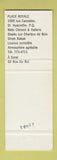 Matchbook Cover - Place Royale Restaurant BBQ Sorel QC