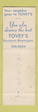 Matchbook Cover - Toey Shoes Bloomington IN