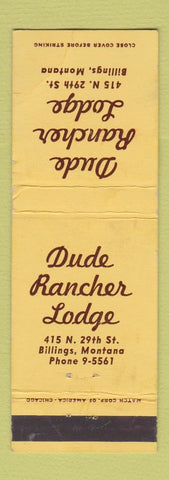 Matchbook Cover - Dude Rancher Lodge Billing MT WEAR