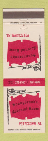 Matchbook Cover - Sunnybrook's Colonial Room Pottstown PA