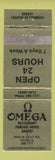 Matchbook Cover - Omega Restaurant Niles IL