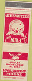 Matchbook Cover - Matchbook Cover Moose Lodge Gridley CA