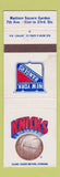 Matchbook Cover - New York City Rangers Knicks hockey basketball MSG WEAR