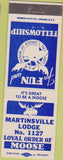 Matchbook Cover - Matchbook Cover Moose Lodge Martinsville IN