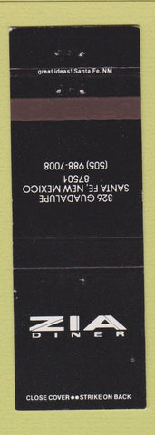 Matchbook Cover - Zia Diner Santa Fe NM