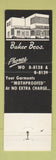 Matchbook Cover - Baker Bros Cleaners Battle Creek MI