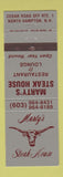 Matchbook Cover - Marty's Steak House North Hampton NH GRAY