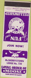 Matchbook Cover - Matchbook Cover Moose Lodge McSherrystown PA