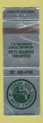 Matchbook Cover - Cedar Hill Country Club Livingston NJ WORN
